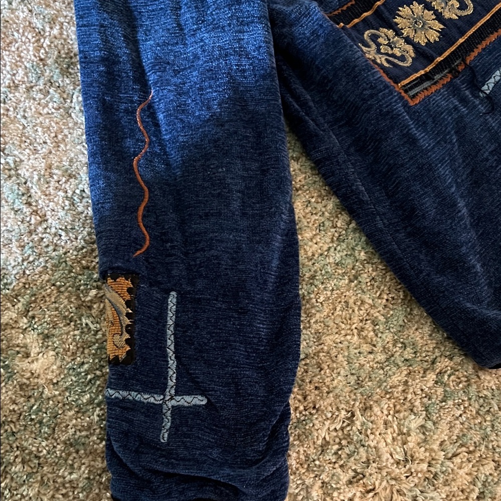 Blue Embroidered Jacket - Picture 2 of 6